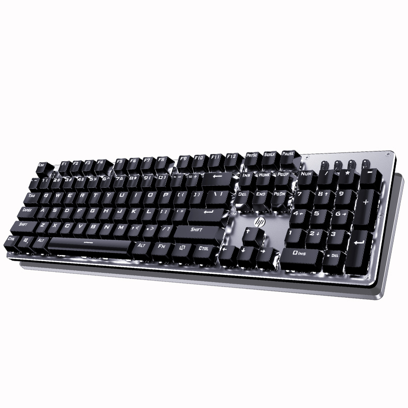 HP/惠普GK100机械键盘青轴黑轴茶轴红轴游戏电竞专用台式笔记本电脑办公打字有线鼠标耳机三件套装