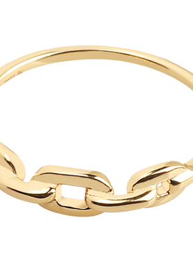 小众设计复古镀金纯银ins指环