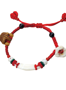 新生儿红绳手链桃核属相属马宝宝