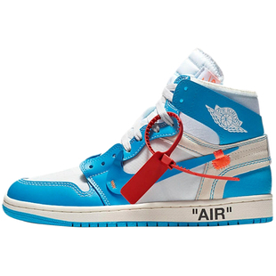 北卡大学 Air Jordan 1 x OFF-WHITE AJ1 OW联名北卡蓝AQ0818-148