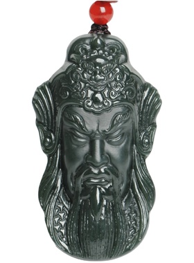 新疆和田玉吊坠关羽武财神挂件