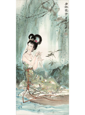 人物仕女国画古代四大美女西施貂蝉王昭君杨贵妃客厅书房装饰挂画