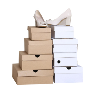 翻盖鞋盒加厚打包快递童鞋长靴收纳盒防尘折叠纸盒收纳神器可印刷