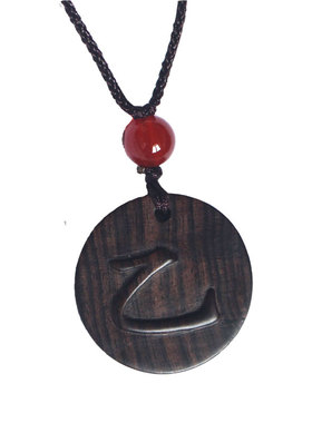 项链吊坠紫檀毛衣链吊坠女