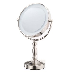 放大3倍/5倍/7倍/10倍LED化妆镜9寸大号双面镜台式梳妆镜带灯镜子