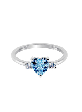 心形食指戒简约百搭网红海蓝宝