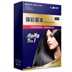 荣格染发剂自然黑栗棕色酒红色