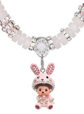 萌趣趣风白玉半宝石生日礼物项链