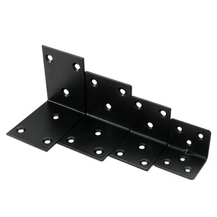 不锈钢黑色角码90度直角一字型黑色直片角铁直角三角铁家具连接件