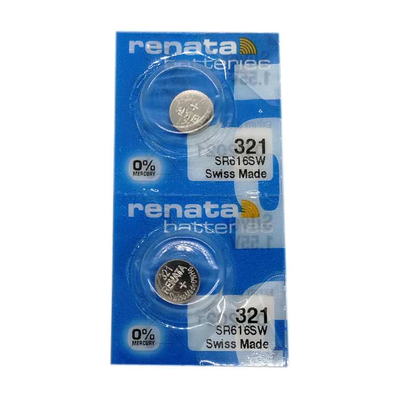 2粒renata 321氧化银Hg%瑞士SR616SW正品手表超薄纽扣电池送工具