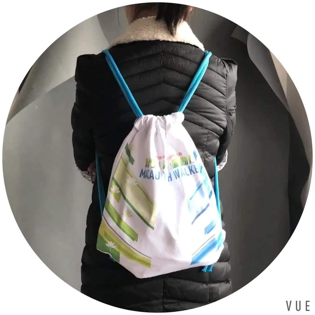 Cotton Canvas Gym Sport Duffle Bag With Logo Printed For Promotional