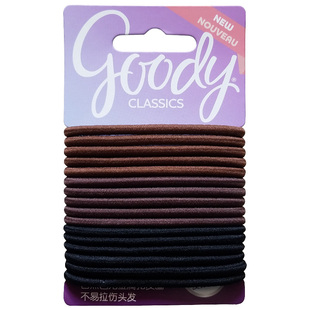 美国Goody歌妮大众柔韧中粗 无损伤发圈头绳橡皮筋16根5614