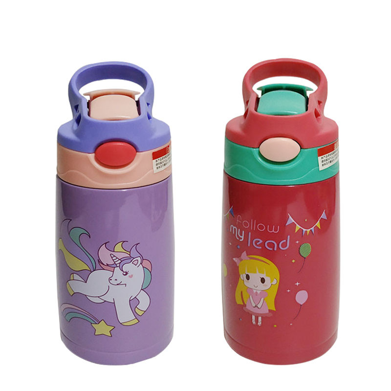 儿童带吸管保温瓶防摔防漏保温杯幼儿园学生手提水杯卡通饮水瓶