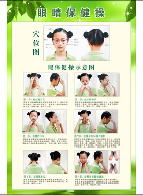 眼保健操教学步骤示意图挂图图解
