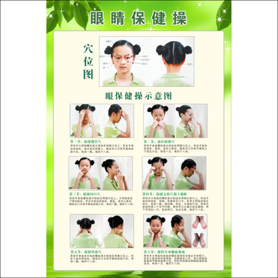 眼保健操教学步骤示意图挂图图解