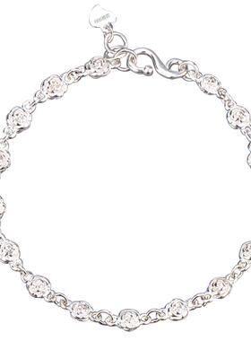 手链女纯银999日韩玫瑰花女生