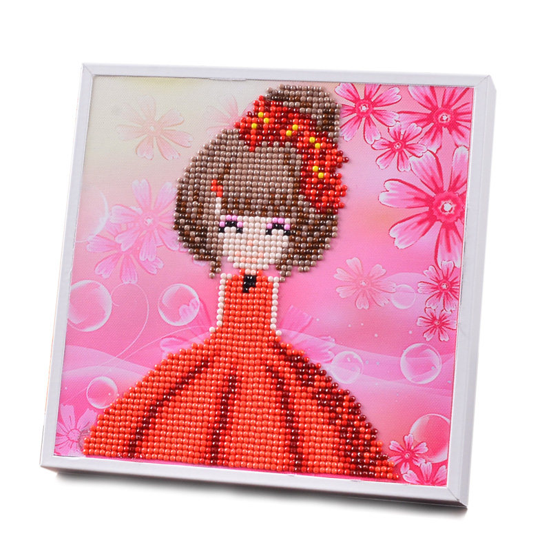 手工制作5d创意粘贴画卡通女孩