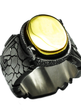 饕餮手工戒指饕餮925银镶嵌定制