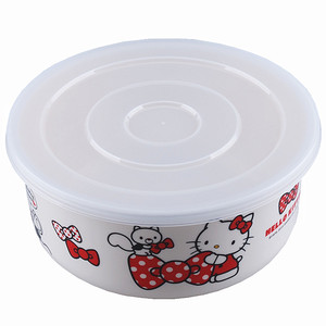 五和A5纯密胺餐具食品保鲜盒有盖保鲜碗凯蒂猫卡通饭盒泡面碗带饭