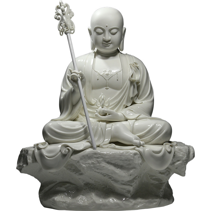 微美陶瓷19寸坐石地藏王菩萨像