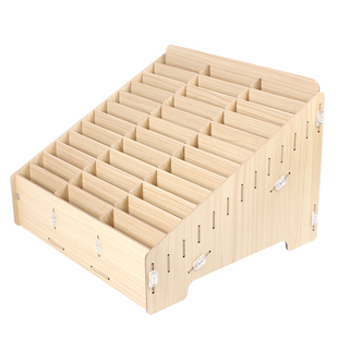 木质手机收纳盒卡片护照管理盒会议培训多格手机收集架维修配件架