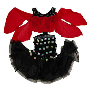 新款儿童拉丁舞演出服女童拉丁舞裙镶钻舞蹈服装少儿表演比赛服女