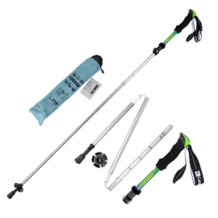 户外五节登山杖7075折叠5节铝合金拐杖手杖超轻外锁杖徒步滑雪杖