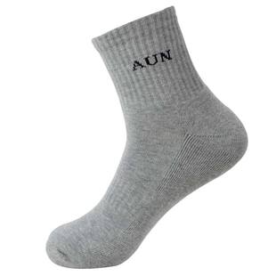 3双AUN加厚毛圈袜男士运动篮球袜品牌爱优恩抑菌毛巾底中筒棉袜冬