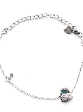 雅典娜天然伦敦蓝猫头鹰女生手链