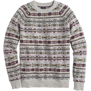 J.crew圣诞礼物圆领民族风FAIR ISLE费尔岛羊毛衣针织衫JCREW