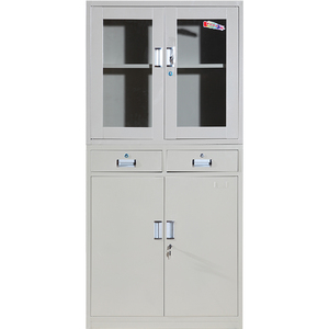 钢制中二斗铁皮文件柜办公室资料档案柜带抽屉药品储物柜防火热销