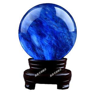 和悦蓝水晶球摆件客厅店铺开业装饰蓝色水晶办公室客厅书房工艺品