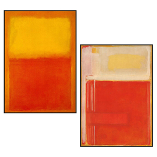 马克罗斯科装饰画橙黄极简色块客厅落地画玄关大幅挂画艺术无框画