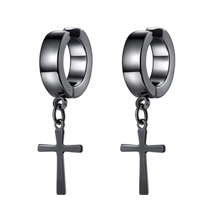 假耳钉男士无耳洞耳夹女耳环十字架耳骨夹酷暗黑系潮男生无洞耳饰