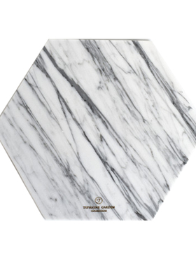 高端大理石纹六边形北欧风托盘