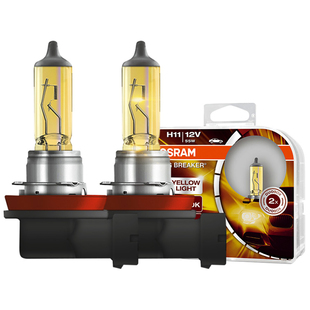 欧司朗雾行者黄光2600K车灯H3H8H16汽车灯泡H11HB4黄金眼雾灯HB3