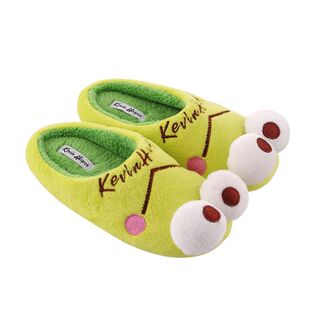 秋冬棉拖鞋儿童家居防滑保暖软底木地板大眼青蛙拖鞋男女童卡通鞋