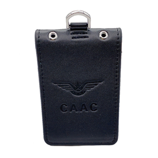 航空机地藏品中国民航CAAC专用双钩证件挂绳双层竖版证件卡套皮套