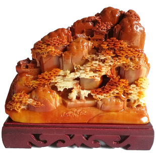 特惠仿古寿山石摆件仙人指路山水石料办公家居玉石雕玄关珠宝玉器