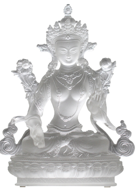 佛像白度母佛像古法琉璃中式摆件