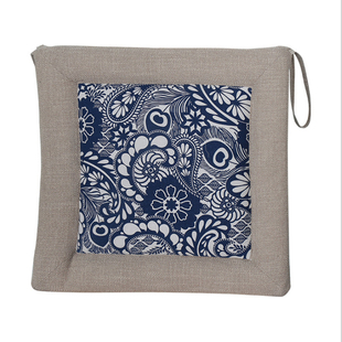 田园棉麻竹坐垫地板日式榻榻米丝绵四季通用中式餐桌椅垫方形屁垫