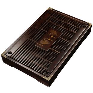 恬静生活 功夫茶具抽屉式排水茶盘 家用实木储水茶台茶海茶托盘