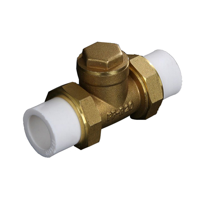 20 25 32 40 50 63PPR止回阀4分6分1寸卧式黄铜PPR热熔水管单向阀