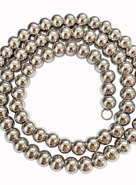 男士钛钢项链吊坠实心佛珠链链子