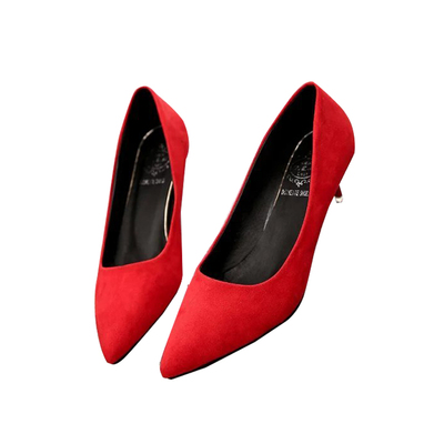 cd性感尖头绒面女装大佬高跟鞋