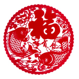 小号10CM静电吸附植绒福字窗花剪纸窗户贴画 冰箱装饰迷你墙贴纸
