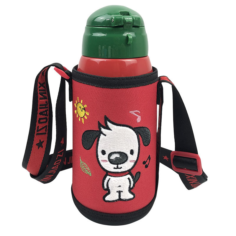 通用熊本士600ml500保温杯套卡通牛津布背带儿童防摔水杯套杯具熊