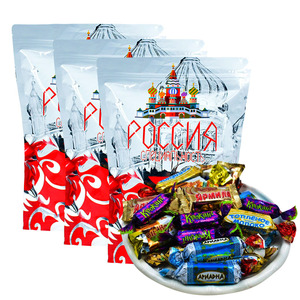 俄罗斯混合糖果巧克力威化糖果婚庆水果喜糖混装组合糖1kg 包邮