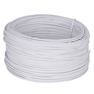 0.55mm扎丝整卷扁圆黑白色扎线塑料PVC包塑电镀锌铁丝电源线扎丝