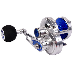 引路人慢摇铁板轮钢骨鼓轮高速比100H海钓船钓慢摇轮金属鼓轮底钓